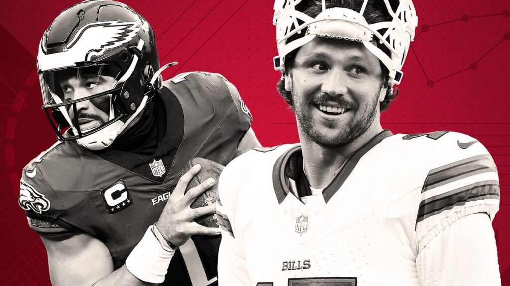 ¿Jalen Hurts o Josh Allen lograrán romper el récord de touchdowns terrestres?